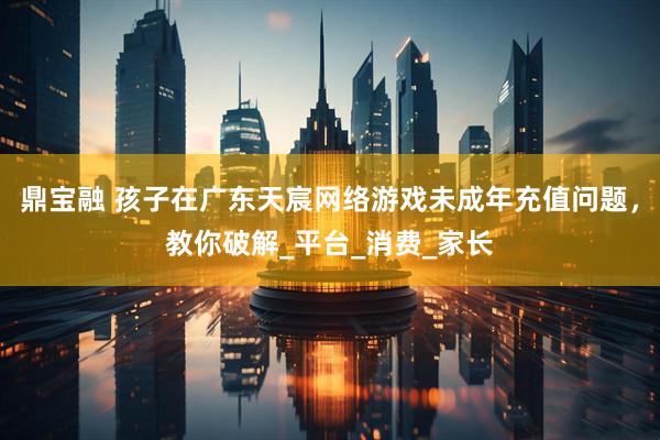 鼎宝融 孩子在广东天宸网络游戏未成年充值问题，教你破解_平台_消费_家长