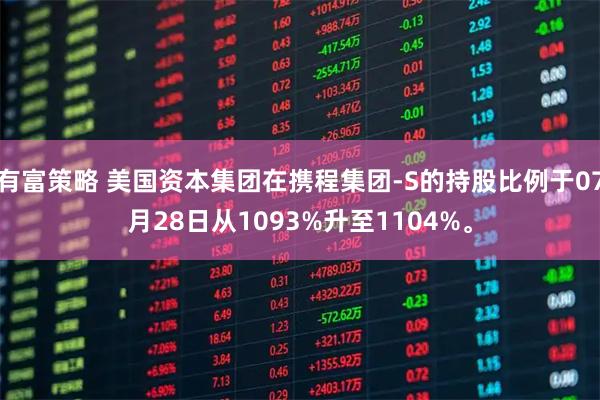 有富策略 美国资本集团在携程集团-S的持股比例于07月28日从1093%升至1104%。